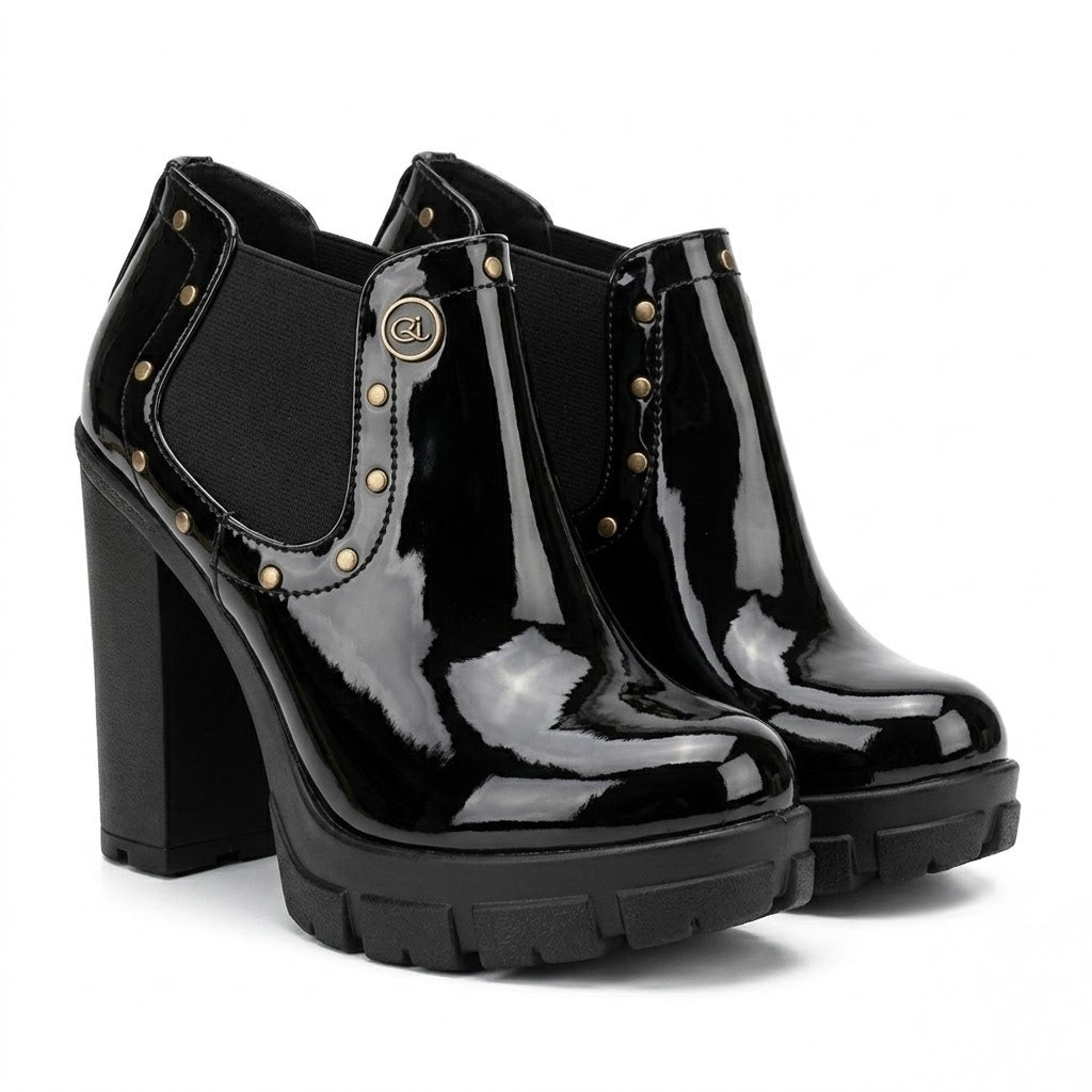 ZAPATO CHAROL NEGRO MUJER 0503