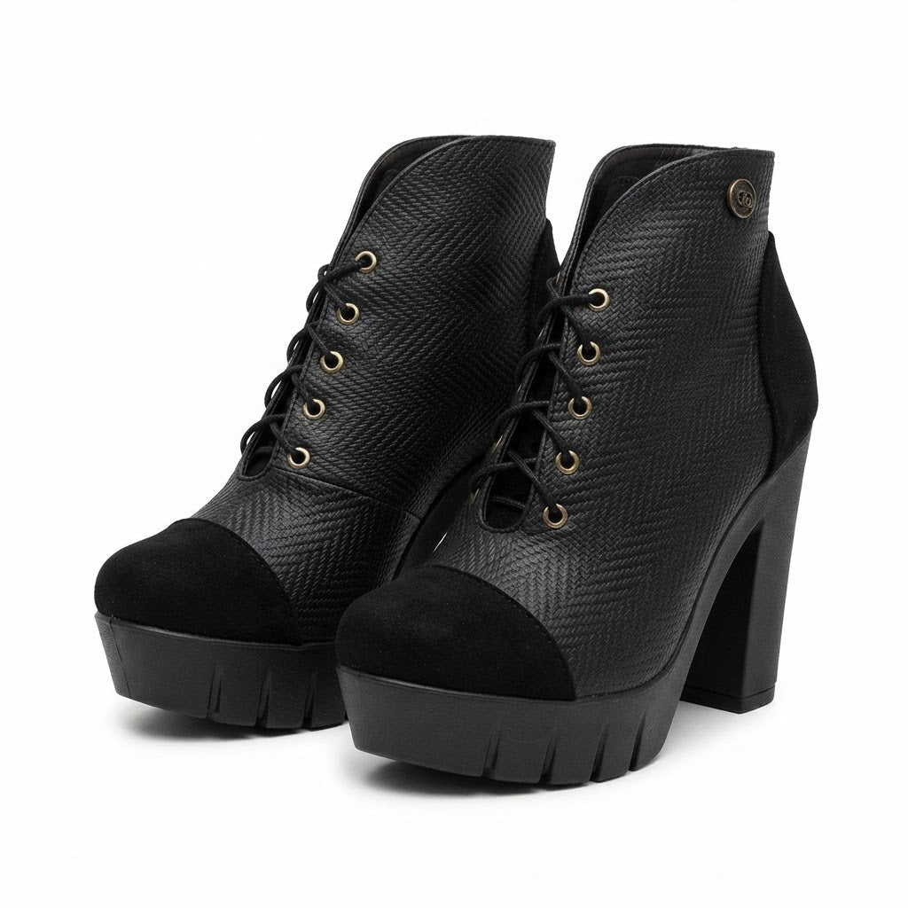 ZAPATO SATIN NEGRO MATE MUJER 0543