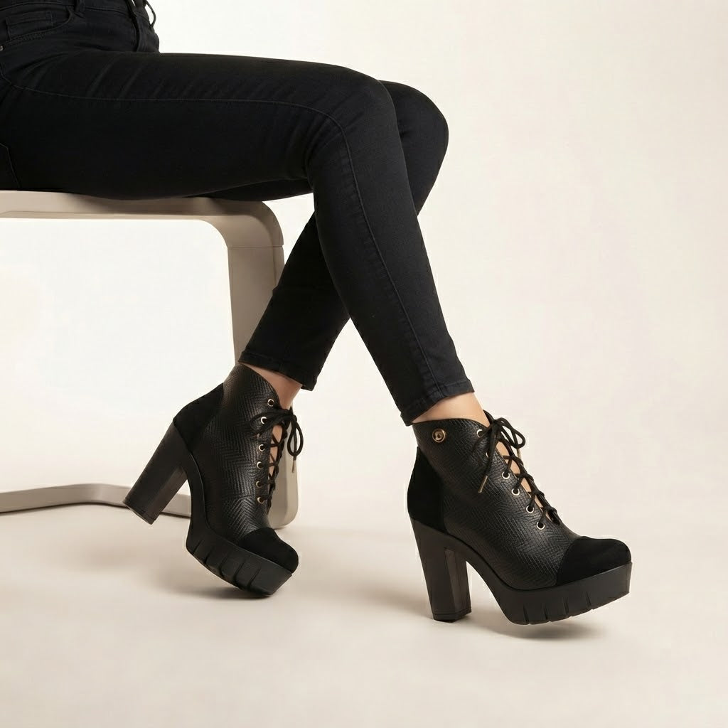 ZAPATO SATIN NEGRO MATE MUJER 0543