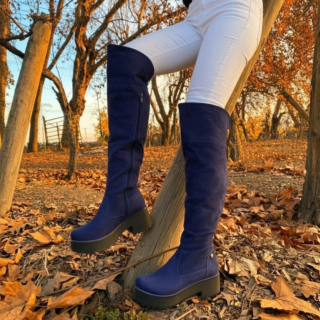 BOTA BUCANERA AZUL MUJER 0462